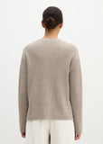 Loose cotton sweater in mushroom grey