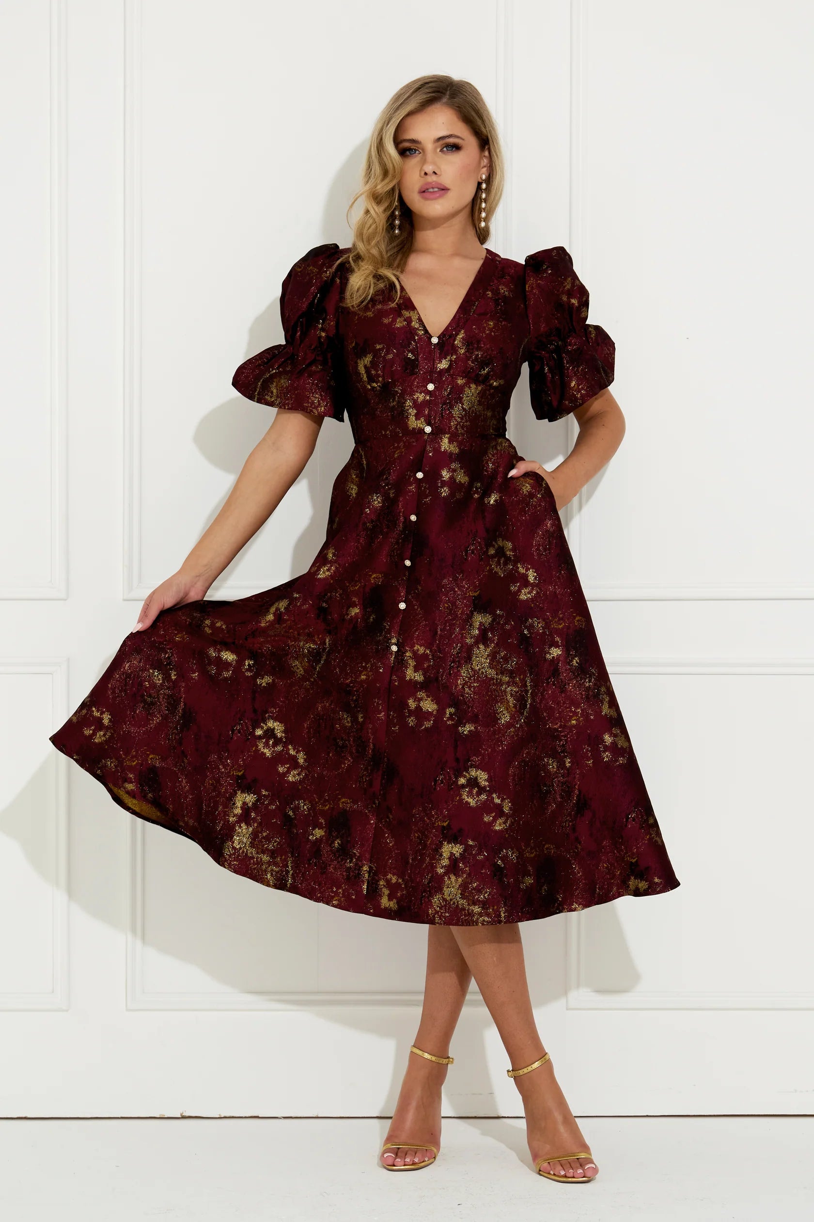 Callie Dress in Oxblood