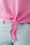 Blouse with feminine tie waist