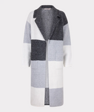 Long colour block cardigan in grey mix