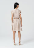 Beige and cream floaty dress with chain belt