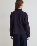 Navy Top with Frill collar