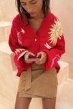 Red Mystical Moon Cardigan