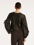 Dark chocolate organza blouse