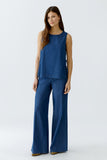 Denim Top with Tie at side