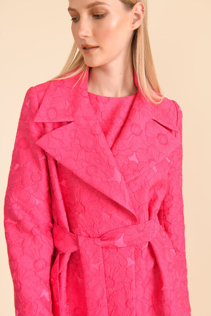 Jules Coat in Pink Jacquard