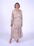 “Monaco” dress in snow leopard pattern