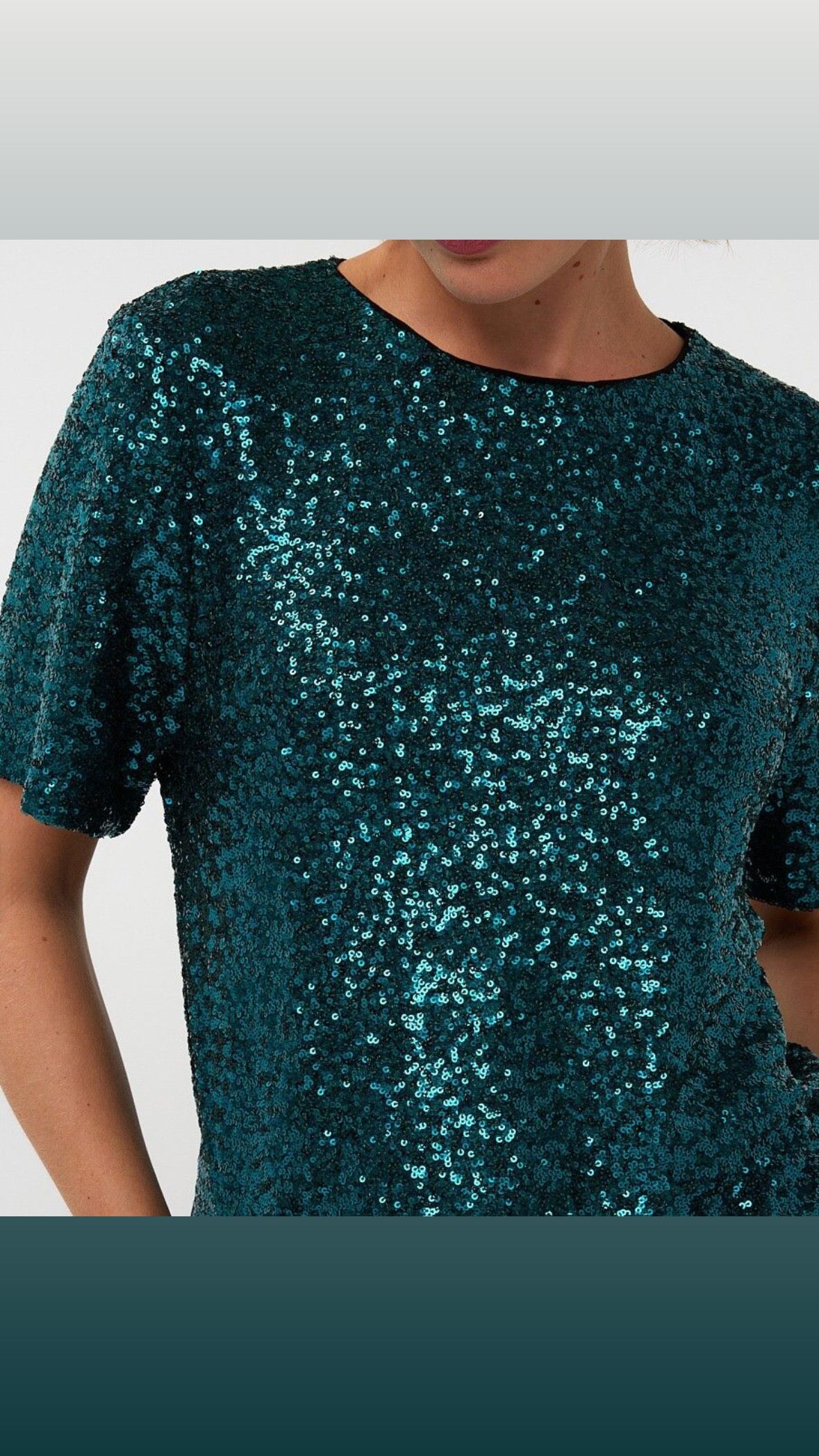 Teal Sequins Top