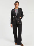 Black single breasted jacket with decorative embroidery