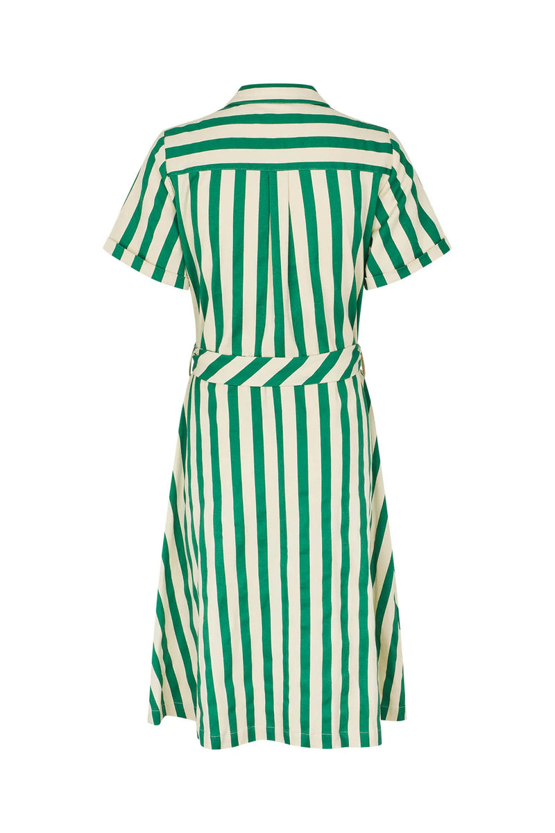 Tullell Dress in Green Stripe