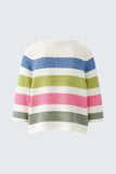 3/4 sleeve striped summer sweater