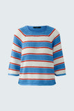 Blue red and white striped sweater