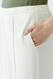Flowing slip on trousers in creamy champagne colour
