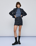 Cropped tweed blazer with lurex details.