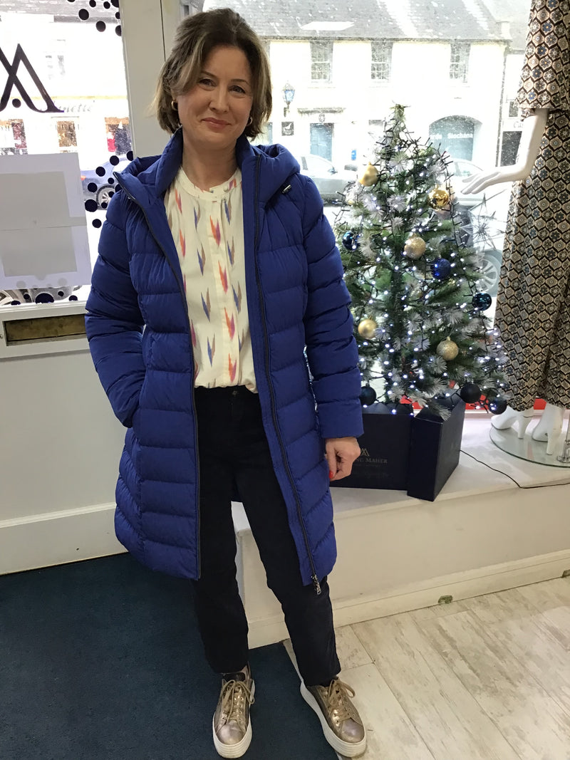 Polly Puffa coat in deep blue