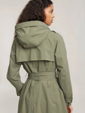 Khaki green rain coat