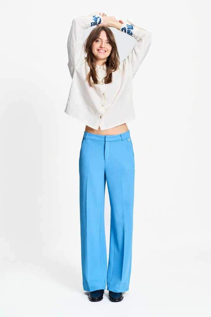 Light blue wide leg trousers