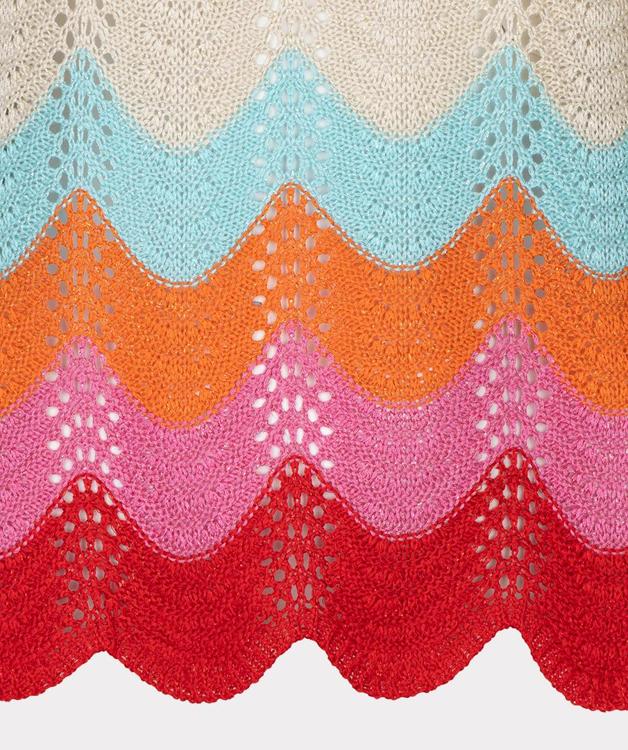 Sleeveless top with colour zig zag