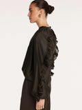 Dark chocolate organza blouse
