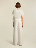 Wide twill trousers in cream