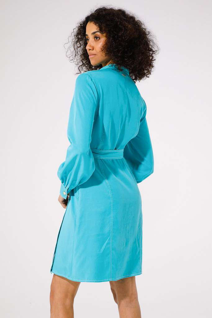 Deep torquise shirt style dress