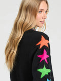 Black sweater with Multicoloured Stars