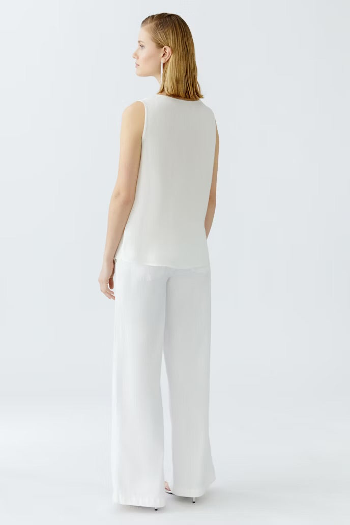 Silky tank top in gardenia