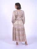 “Monaco” dress in snow leopard pattern
