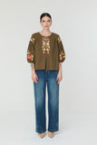 Caris Top in Khaki