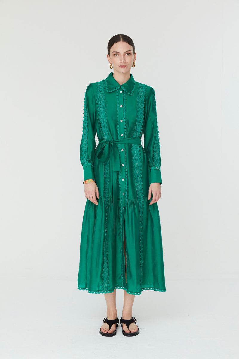 Corina Green Lace Dress