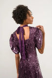 Merry sequinned dress in aubergine