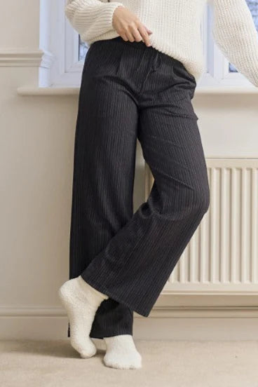 Wide leg navy trousers  with pinstripes