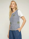 Ikat T-shirt with Palm Tree Print
