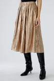 Midi skirt with subtle shimmer in cotton taffeta
