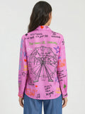 Ferris wheel pink silk shirt