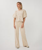 Beige Brocade Top