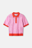 Cheering Pink Sequins Polo Top