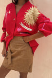 Red Mystical Moon Cardigan