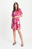 Bubble Bloom Dress in Lavender and Red