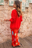 Celestial cardigan in tomato red