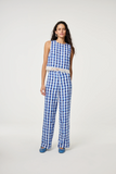 Blue & White Check Trousers