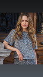 Silver grey sequin top