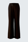 Chocolate ganache coloured fitted trousers in a technical stretch fabric