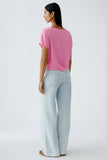Blouse with feminine tie waist