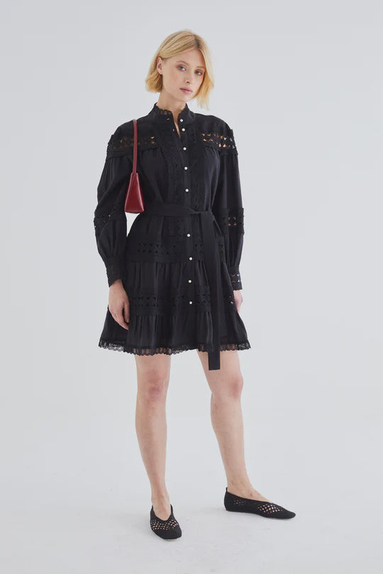 Sherpa Dress in Black