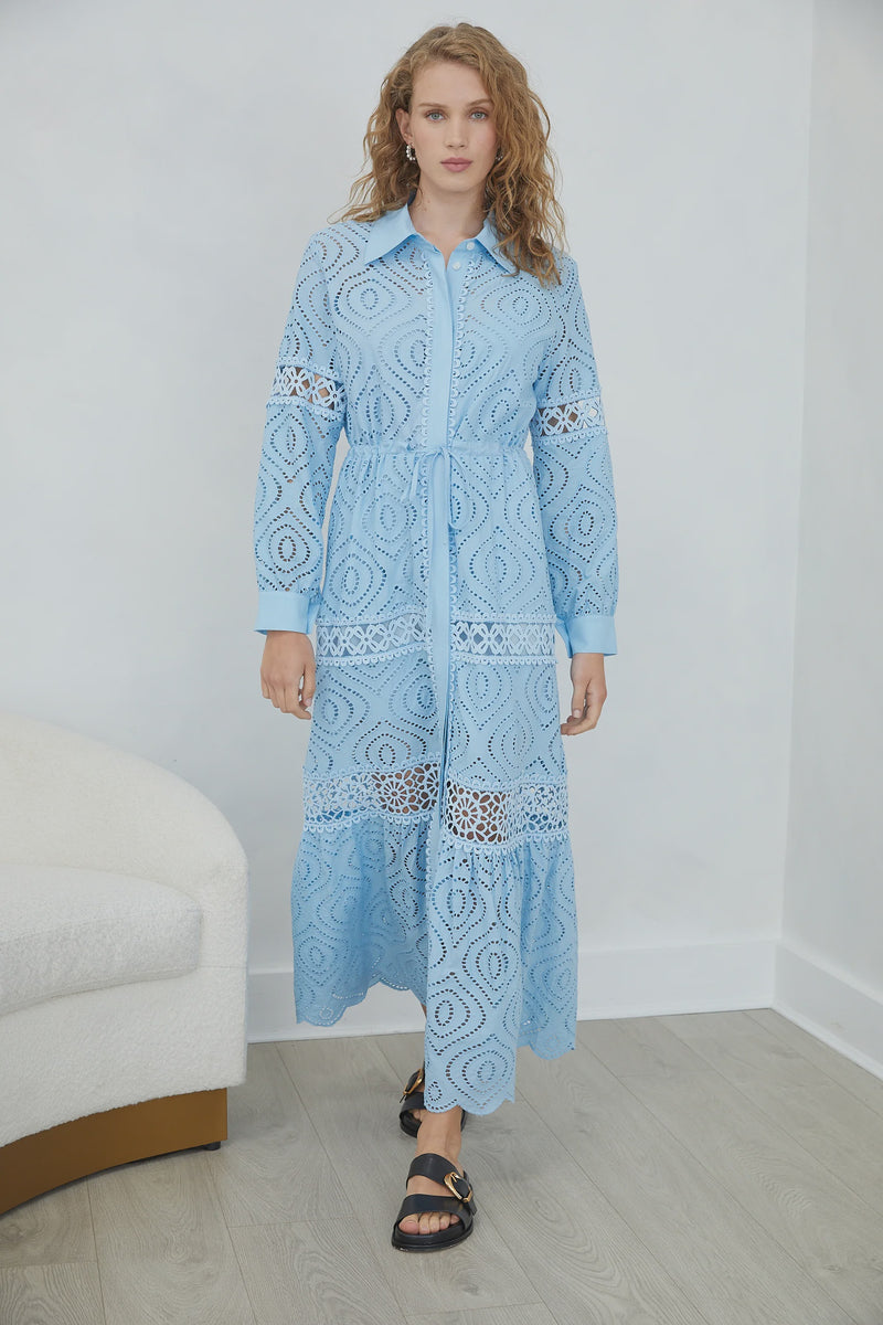 Serina Dress in Pale Blue