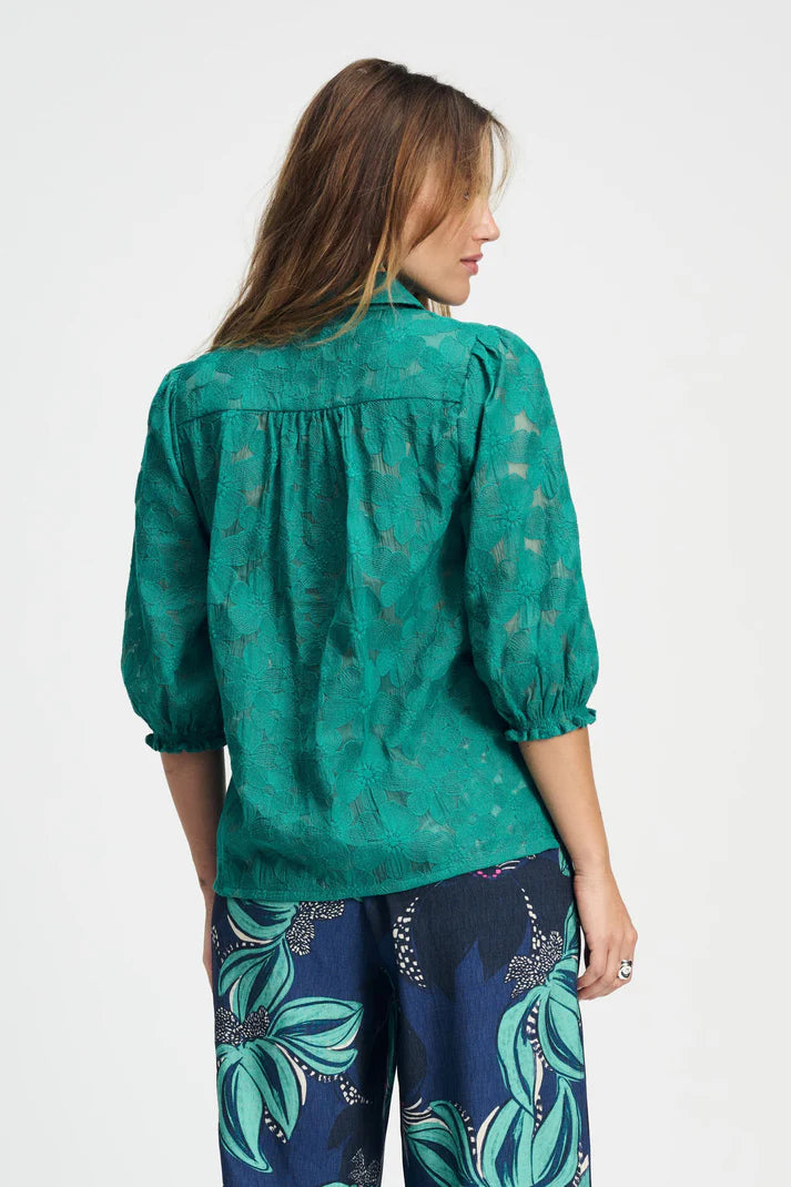 Blouse in fresh green