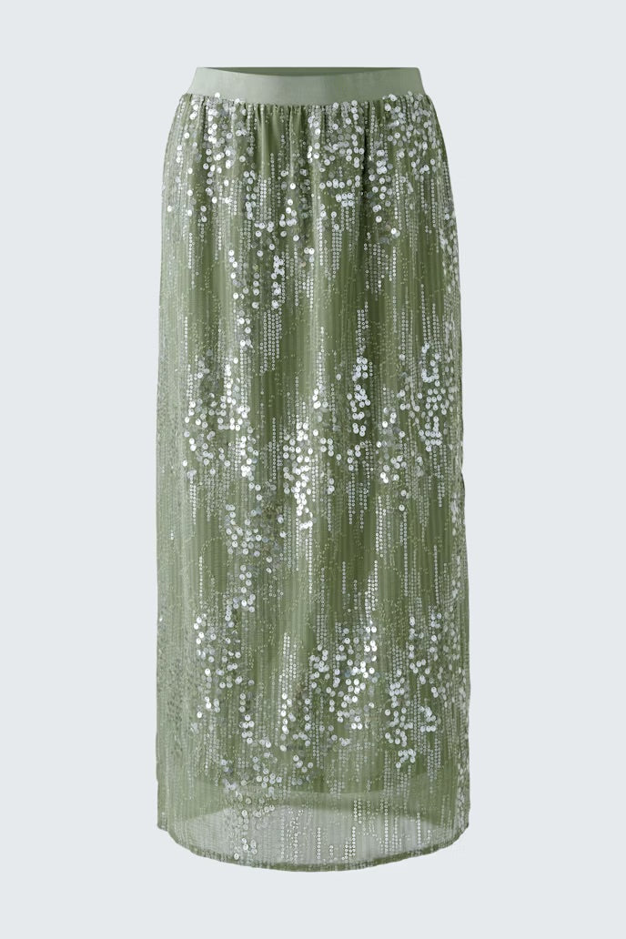 Green sequin skirt
