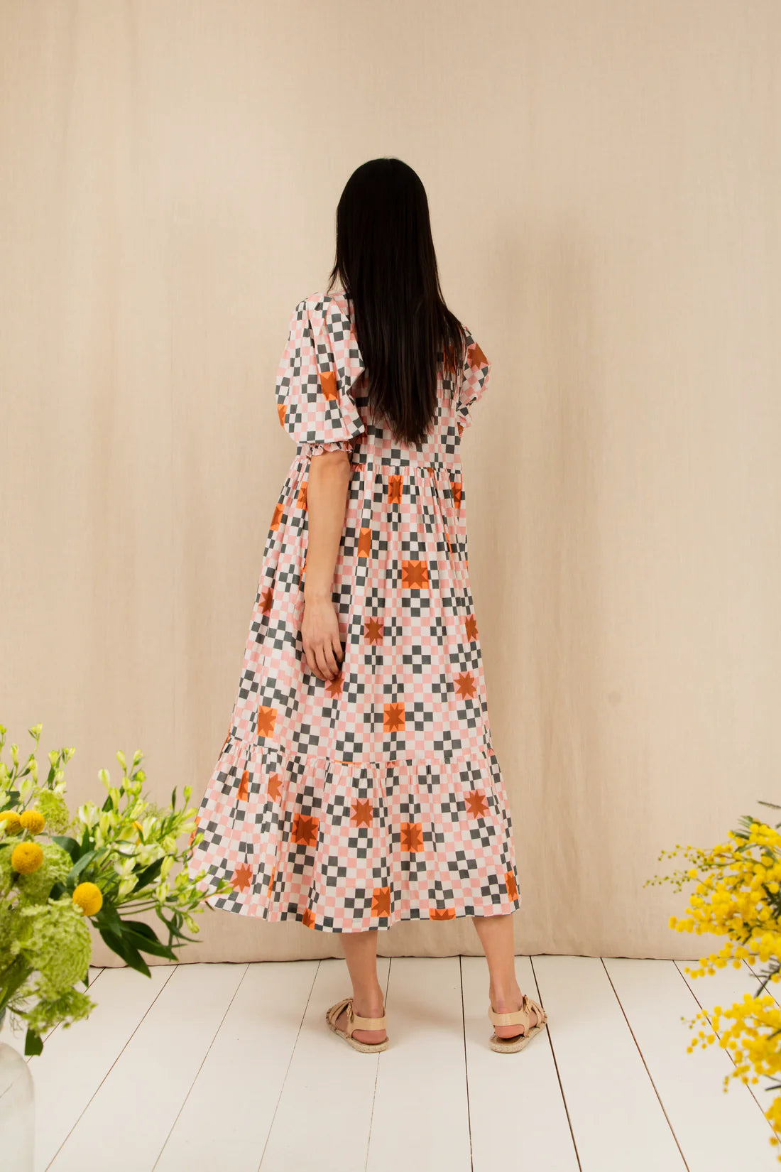 Troy Dress in Multi Rose