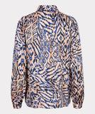 Blouse in Blue and Champagne Print